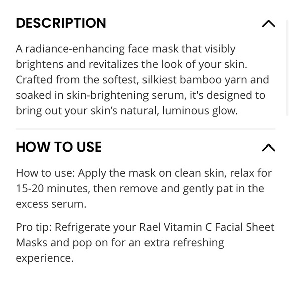 🎀RAEL BEAUTY VITAMIN C BRIGHTEN GLOW 5 SHEET MASK - Picture 8 of 8
